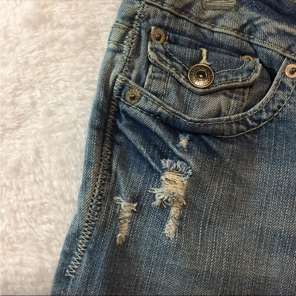 Aeropostale denim jean distressed long cotton shorts Sz 9/10